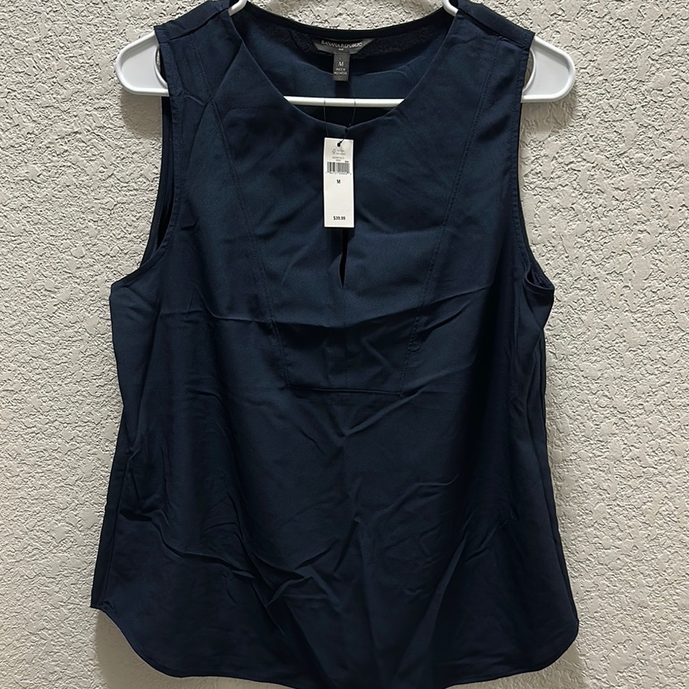 Banana Republic Blue Tank Top with Textured Fabric